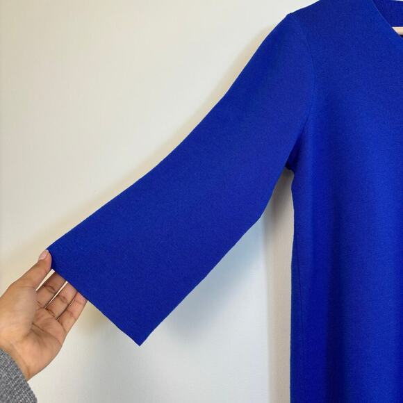 Eileen Fisher 3/4 V Neck Superfine Merino Wool Sweater Sz Small Luxury Minimal - Picture 7 of 15